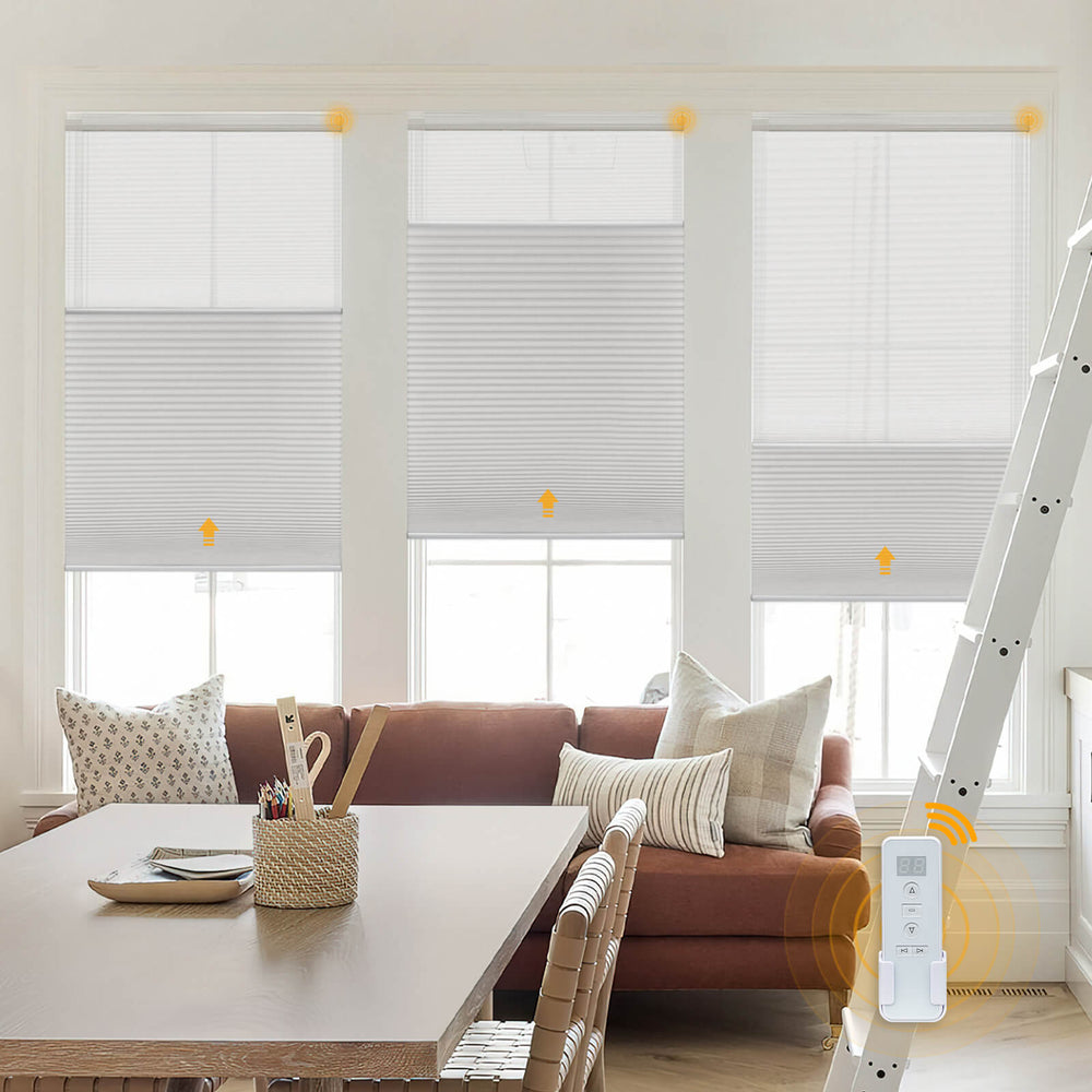 Keego No Drill Motorized Cellular Shades Day&Night